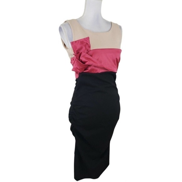 New York & Company ~Woman Size 4~ Black/Pink Sleeveless Stretch Dress NWT $74.95 - Picture 4 of 12